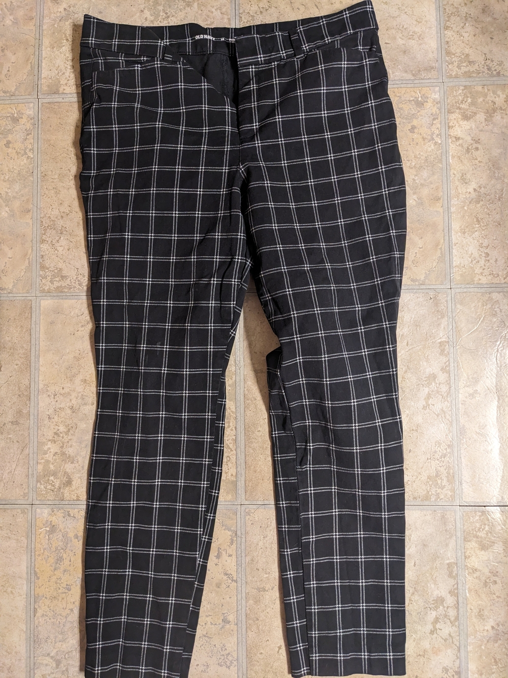 Black Plaid Women's Dress Pants